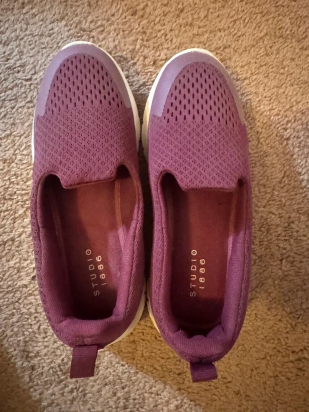 Purple slip on sneakers-size 7